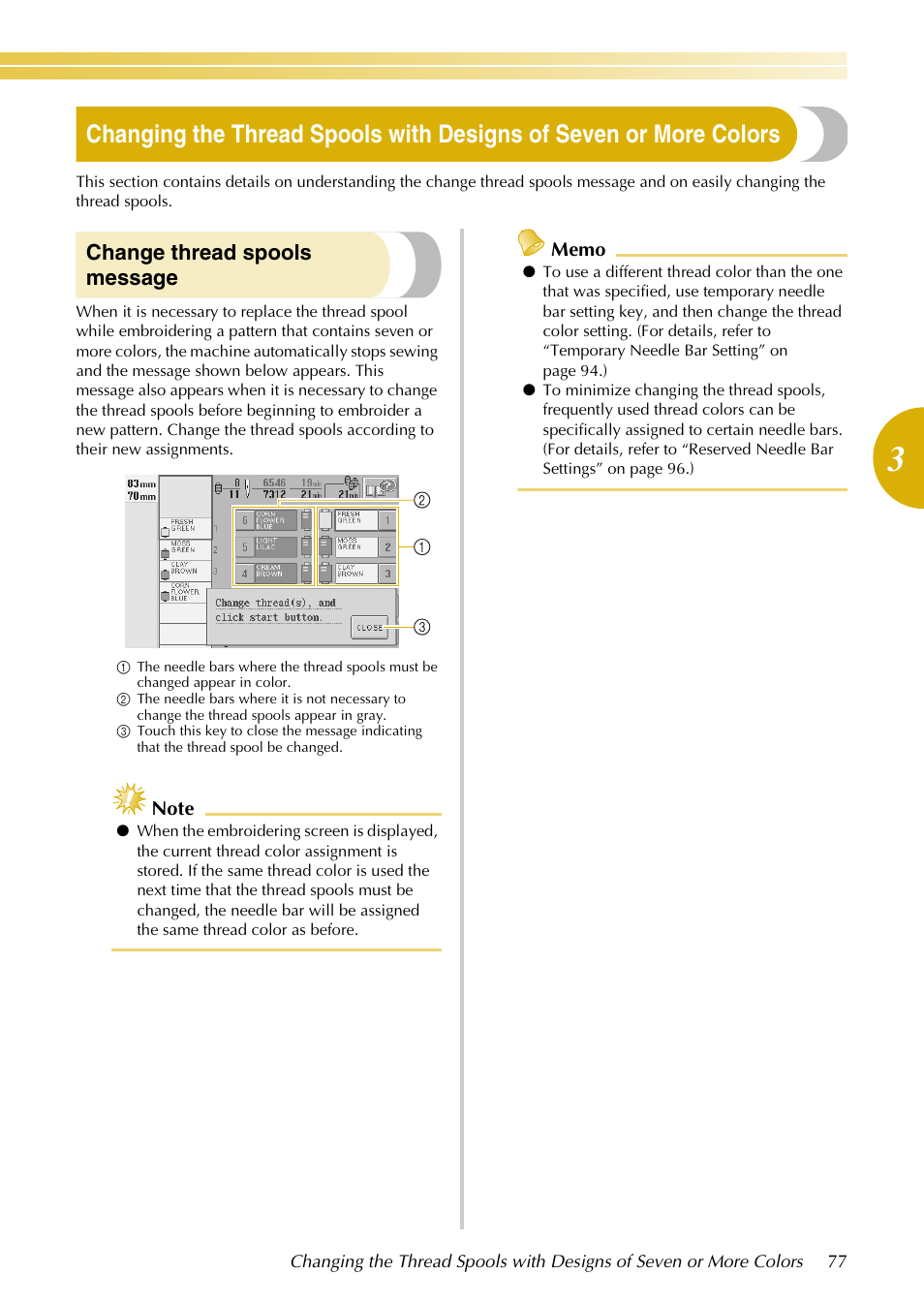 Change thread spools message | Baby Lock EmbroideryPro_BMP8_InstructionRef (BMP8) Instruction and Reference Guide User Manual | Page 94 / 238