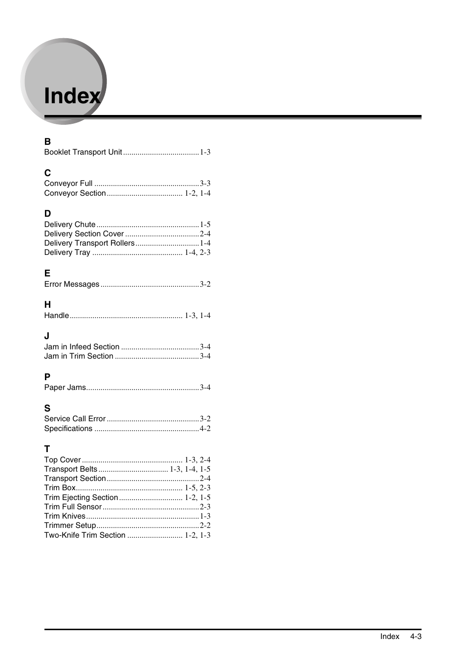 Index | Canon Trimmer User Manual | Page 24 / 26