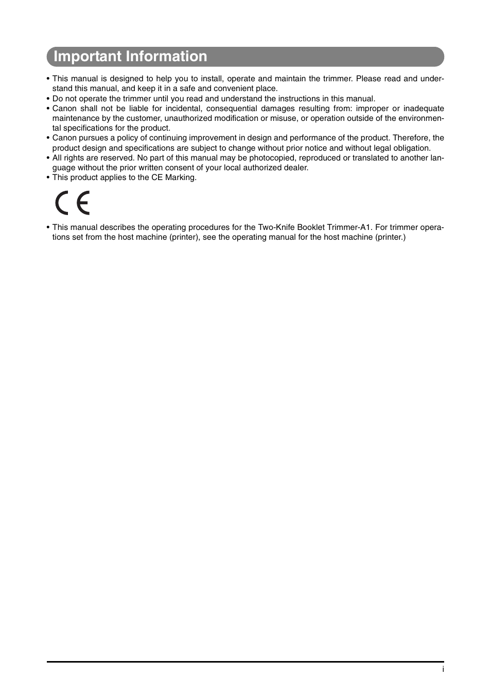 Important information | Canon Trimmer User Manual | Page 4 / 26