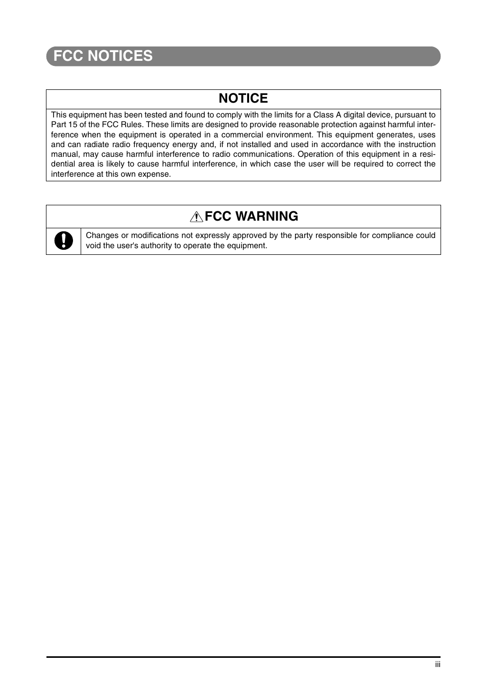 Fcc notices, Notice, Fcc warning | Canon Trimmer User Manual | Page 6 / 26