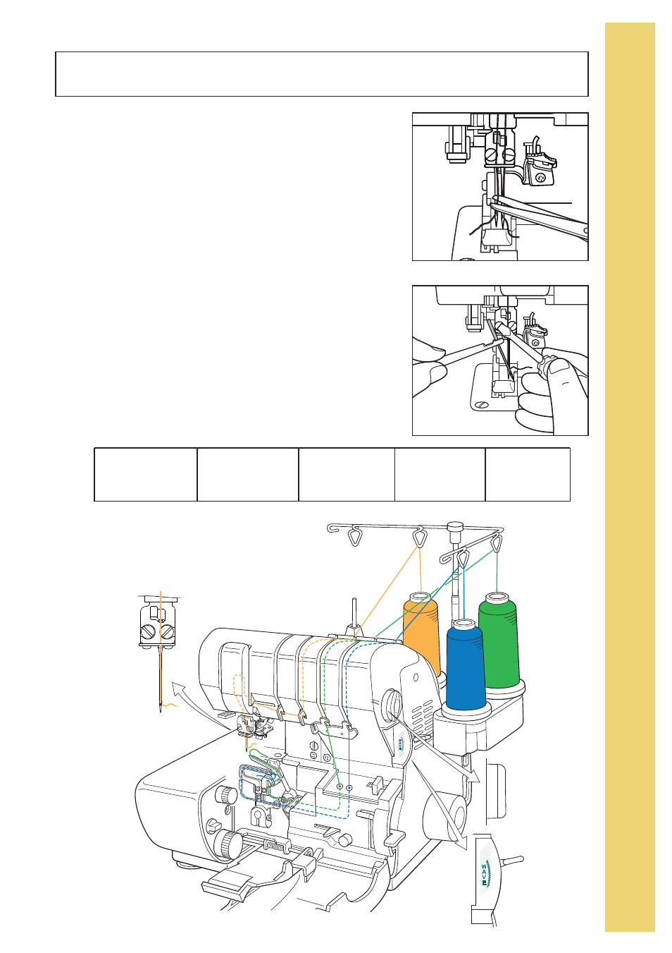 Thread overlock-narrow | Baby Lock Imagine Wave (Previous Model) (BLE3ATW) Instruction and Reference Guide User Manual | Page 23 / 56