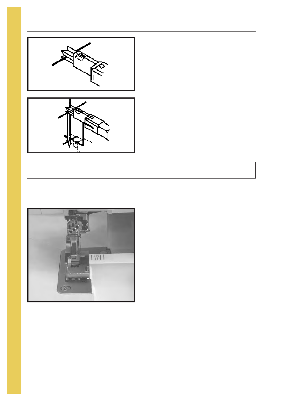 How to use the needle threader, Front cover seam guide | Baby Lock Evolve (Previous Model) (BLE8W) Instruction and Reference Guide User Manual | Page 26 / 92