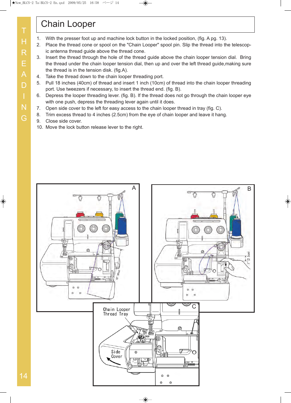 Chain looper | Baby Lock Cover Stitch (BLCS-2) Instruction and Reference Guide User Manual | Page 16 / 44