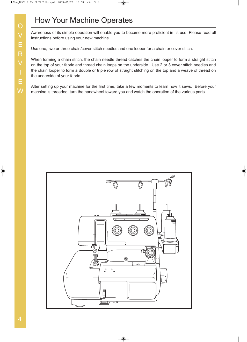 How your machine operates | Baby Lock Cover Stitch (BLCS-2) Instruction and Reference Guide User Manual | Page 6 / 44