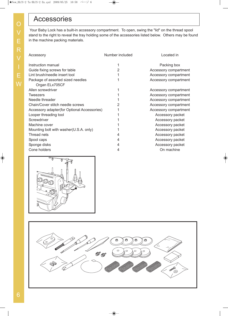 Accessories | Baby Lock Cover Stitch (BLCS-2) Instruction and Reference Guide User Manual | Page 8 / 44