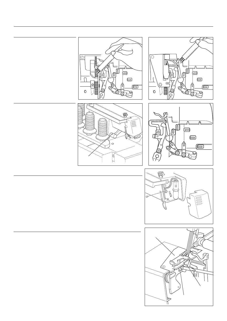 Cleaning, Cleaning and maintenance changing the sewing light, Changing the lower blade | Oiling | Baby Lock Lauren (BL450A) Instruction and Reference Guide User Manual | Page 25 / 28