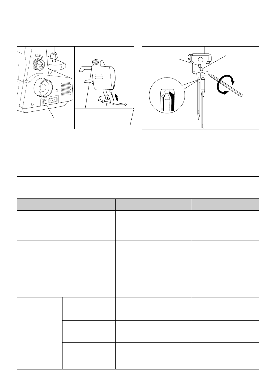 Inserting the needle, Needle, thread and fabric chart | Baby Lock Lauren (BL450A) Instruction and Reference Guide User Manual | Page 7 / 28
