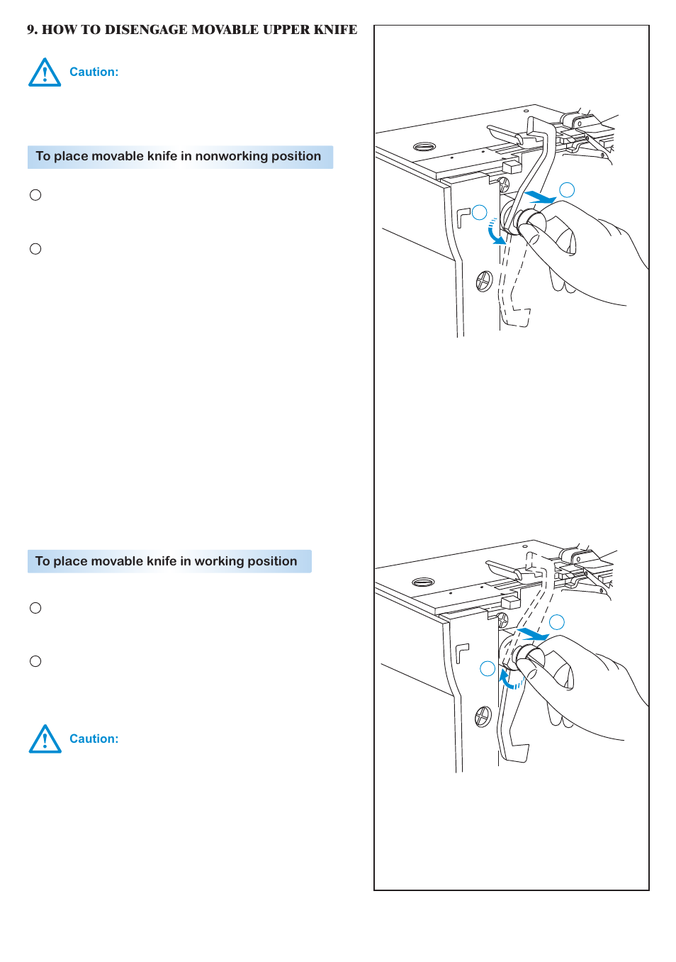 How to disengage movable upper knife | Baby Lock Diana (BL480A) Instruction and Reference Guide User Manual | Page 11 / 71