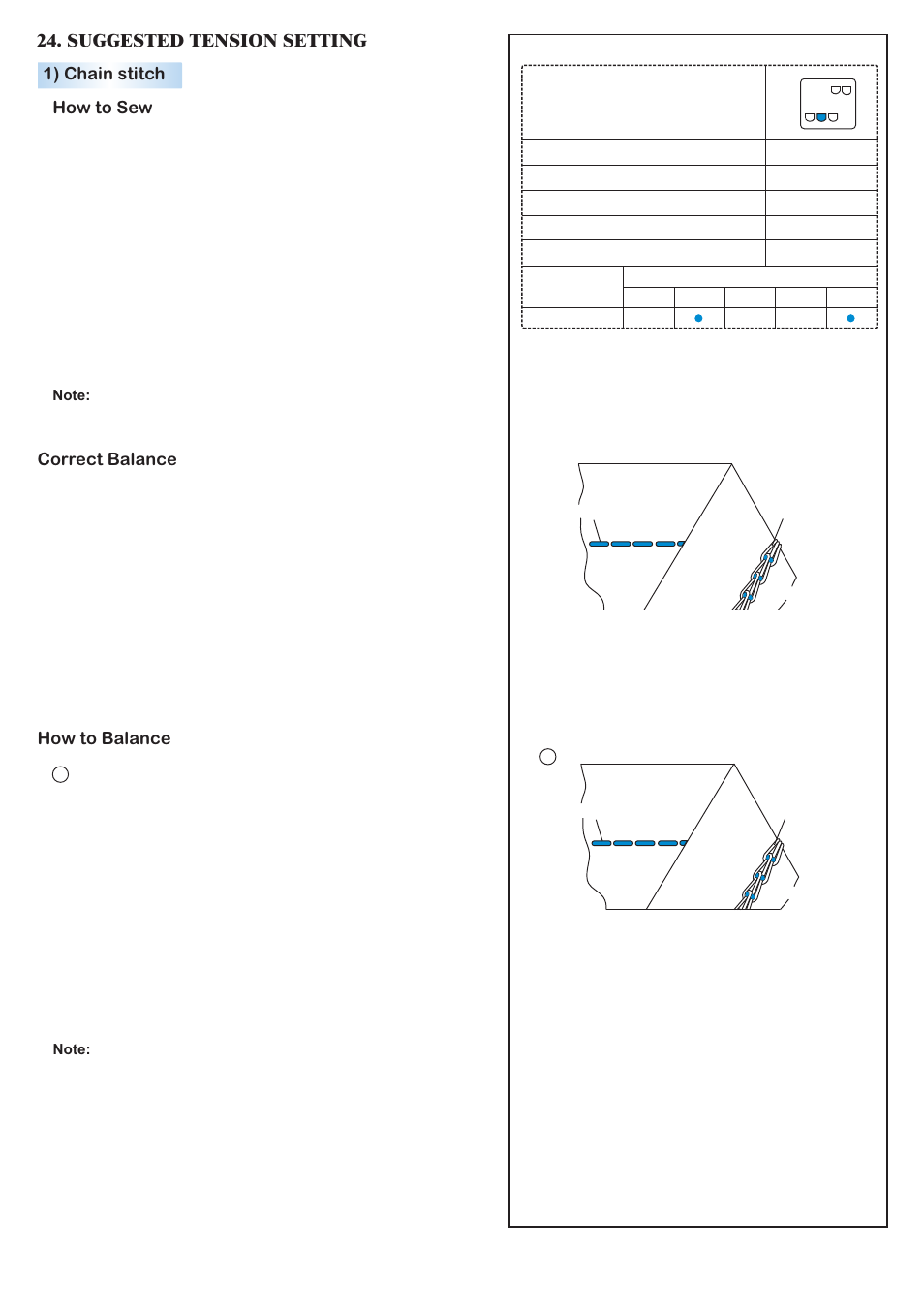 Suggested tension setting | Baby Lock Diana (BL480A) Instruction and Reference Guide User Manual | Page 40 / 71
