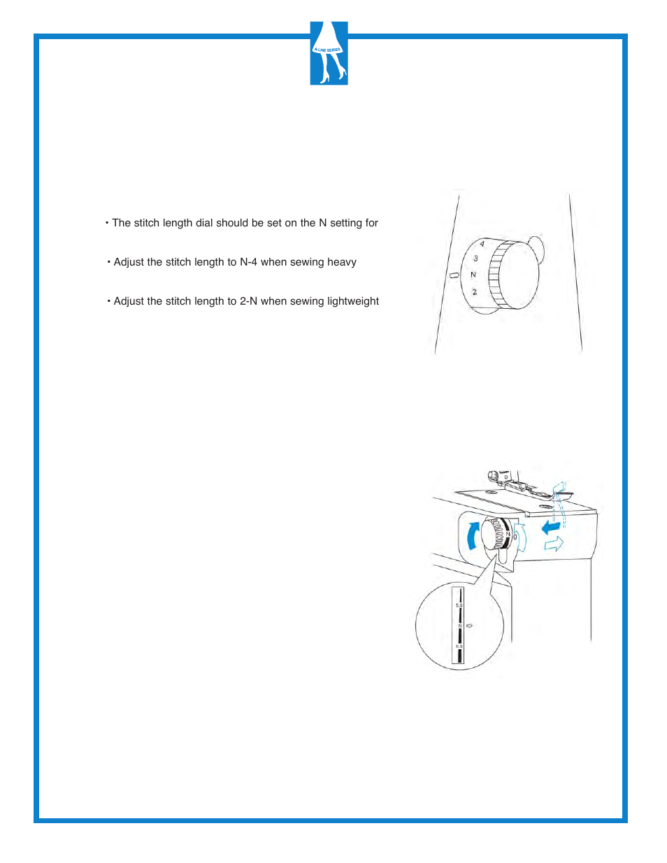 Stitch settings stitch length stitch width | Baby Lock Diana (BL480A) Getting to Know Guide User Manual | Page 23 / 32
