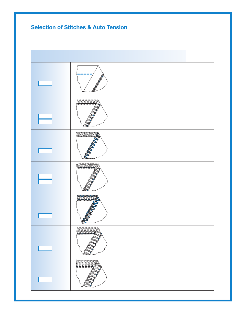 Selection of stitches & auto tension | Baby Lock Diana (BL480A) Getting to Know Guide User Manual | Page 26 / 32