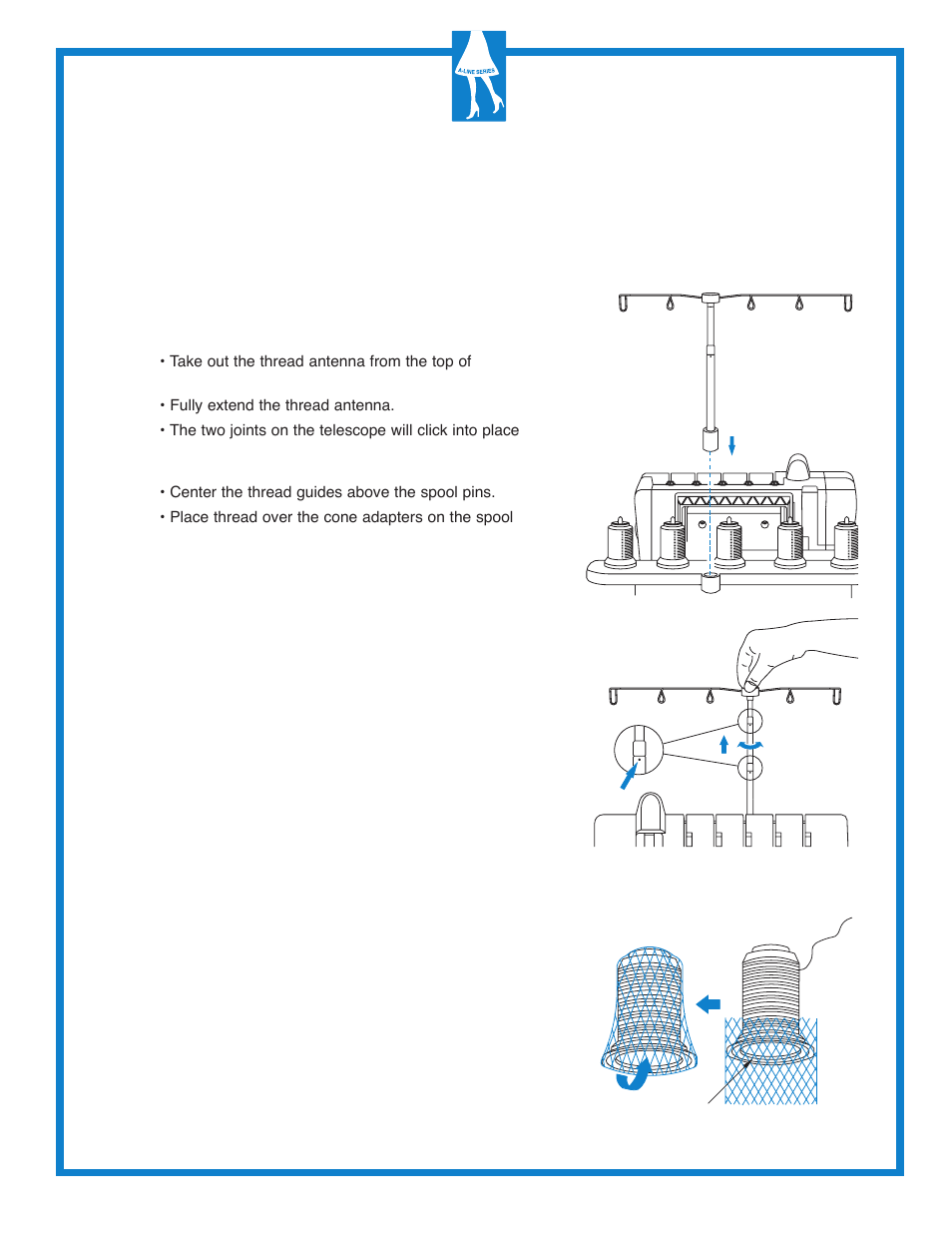 Setting up your serger, Preparation for threading | Baby Lock Diana (BL480A) Getting to Know Guide User Manual | Page 3 / 32