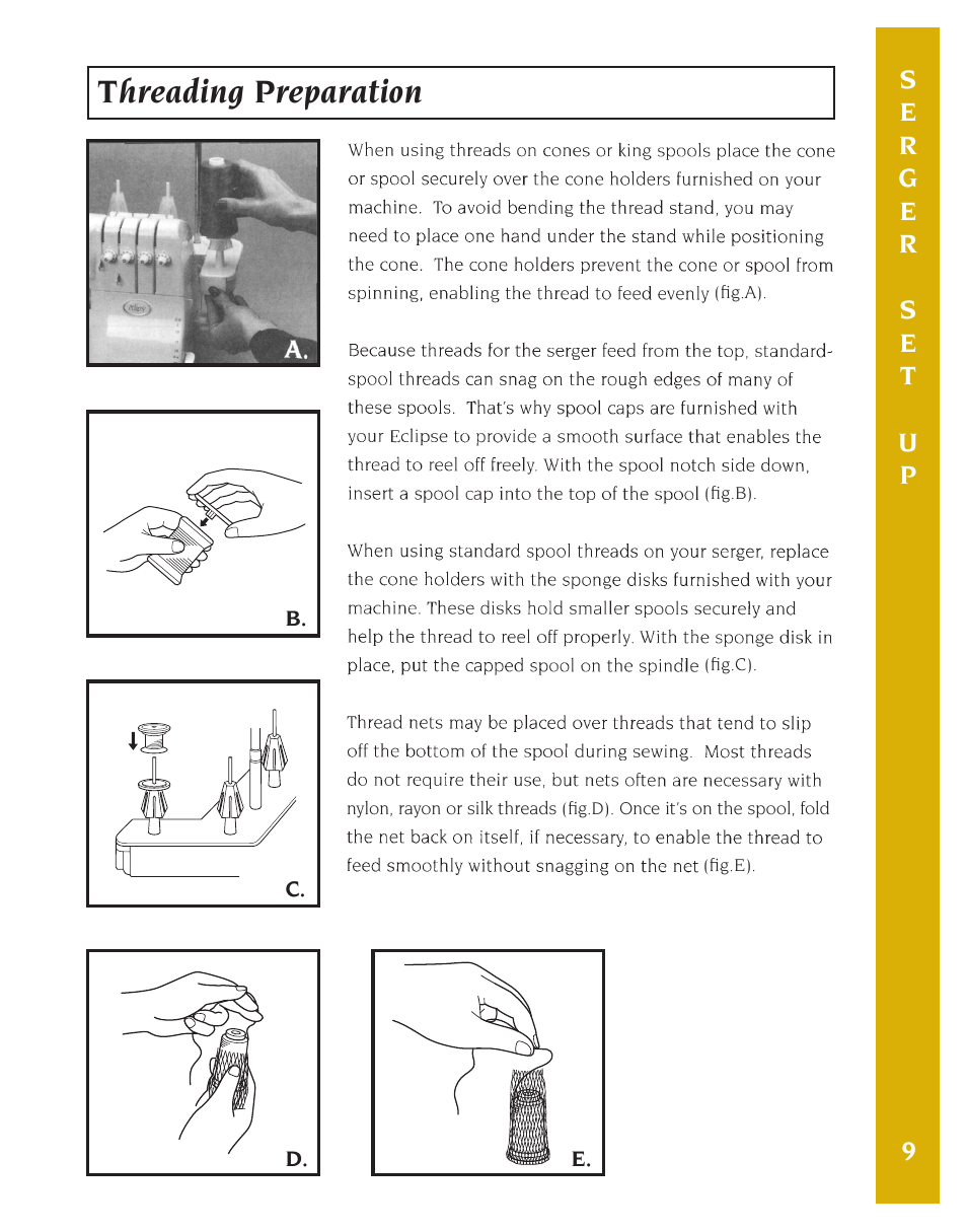 Threading preparation | Baby Lock Eclipse DX (BLE1DX-2) Instruction and Reference Guide User Manual | Page 11 / 48