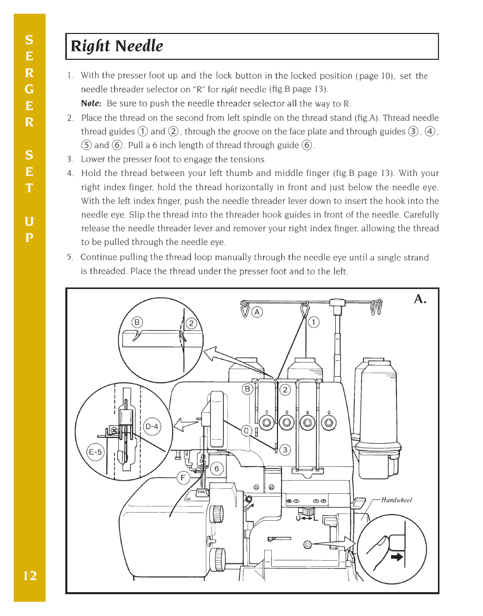 Right needle | Baby Lock Eclipse DX (BLE1DX-2) Instruction and Reference Guide User Manual | Page 14 / 48