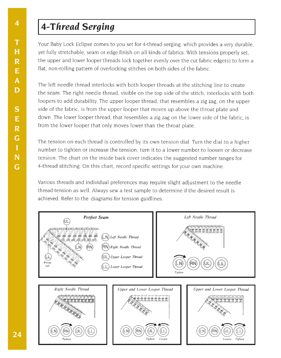 Thread serging | Baby Lock Eclipse DX (BLE1DX-2) Instruction and Reference Guide User Manual | Page 26 / 48