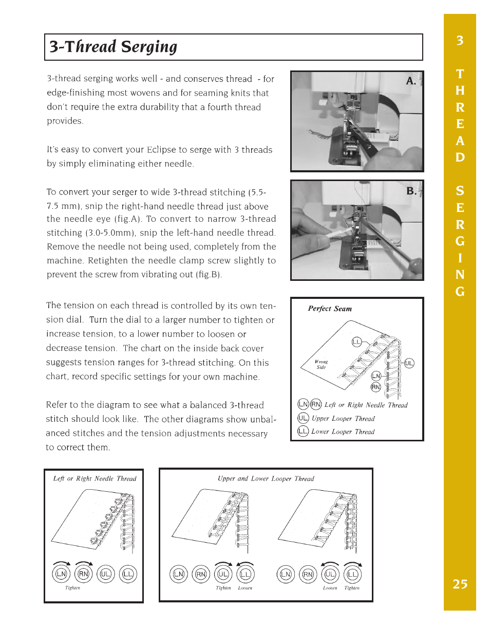 Thread serging | Baby Lock Eclipse DX (BLE1DX-2) Instruction and Reference Guide User Manual | Page 27 / 48