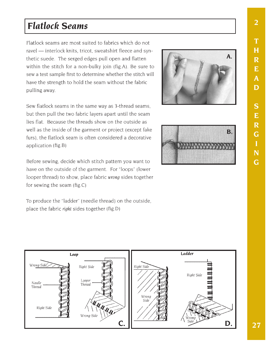 Flatlock seams | Baby Lock Eclipse DX (BLE1DX-2) Instruction and Reference Guide User Manual | Page 29 / 48
