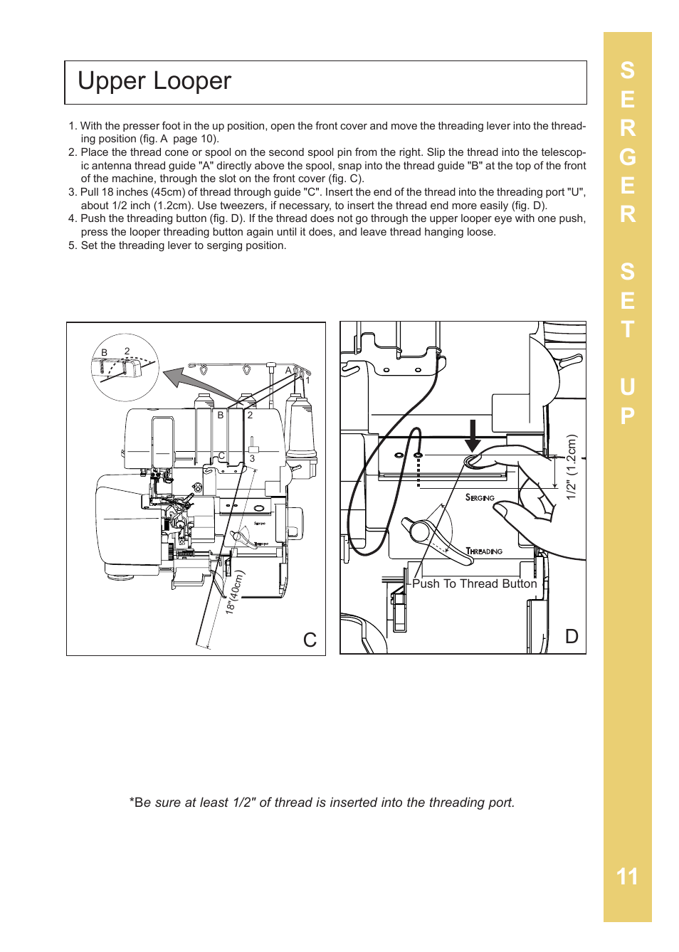 Upper looper | Baby Lock Enlighten (BLE3ATW-2) Instruction and Reference Guide User Manual | Page 13 / 56