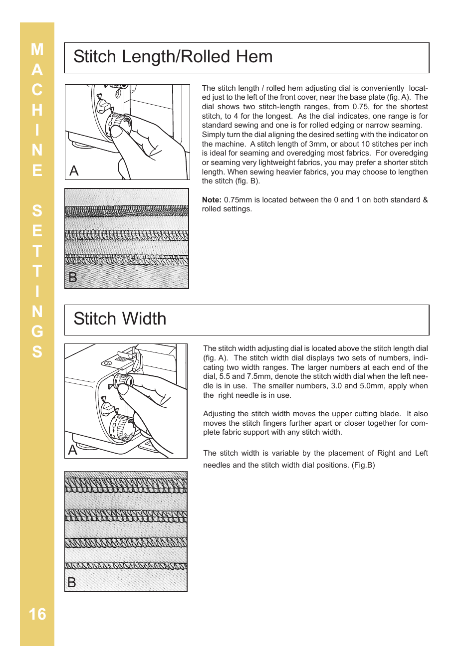 Stitch length/rolled hem stitch width | Baby Lock Enlighten (BLE3ATW-2) Instruction and Reference Guide User Manual | Page 18 / 56