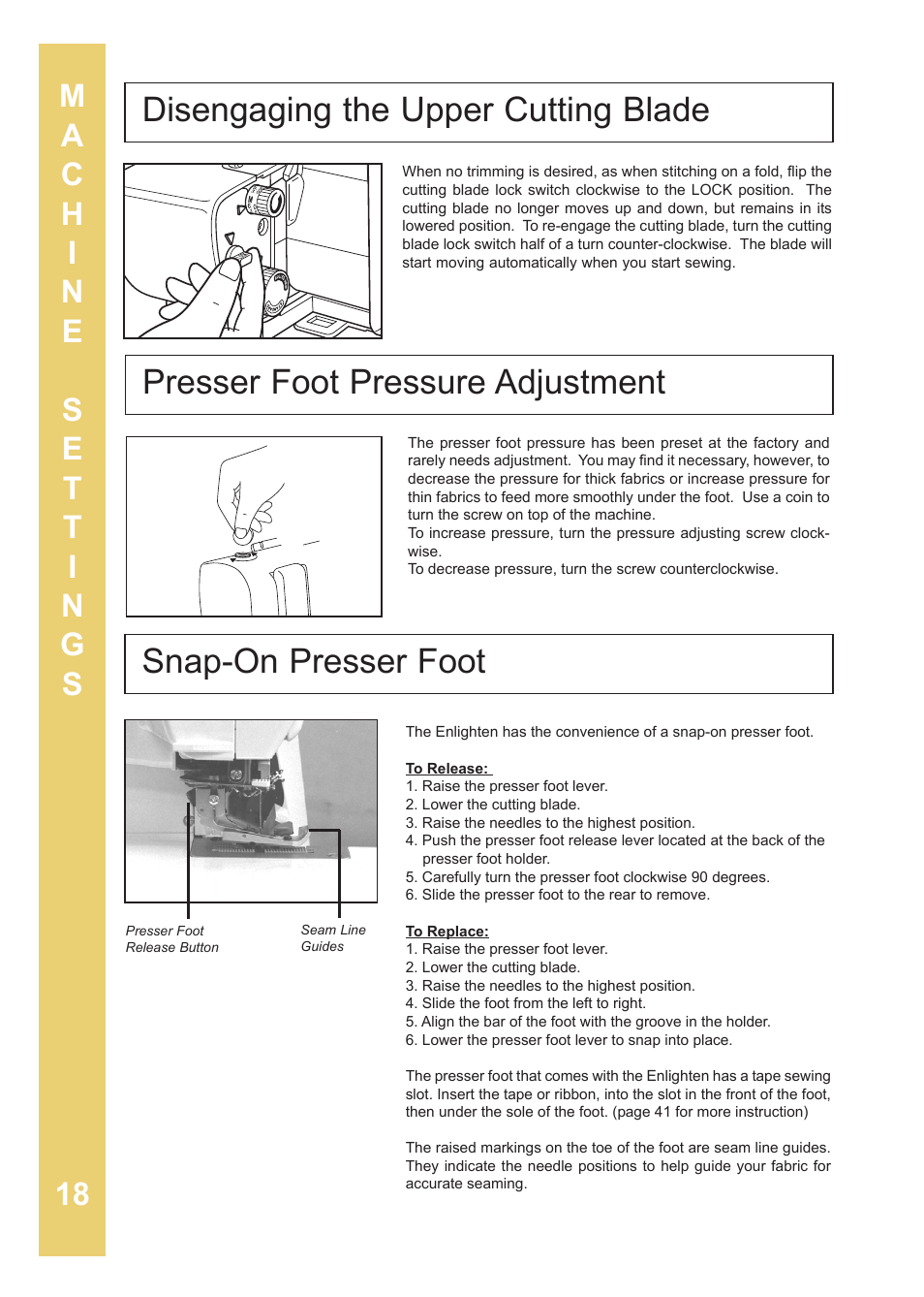 Baby Lock Enlighten (BLE3ATW-2) Instruction and Reference Guide User Manual | Page 20 / 56