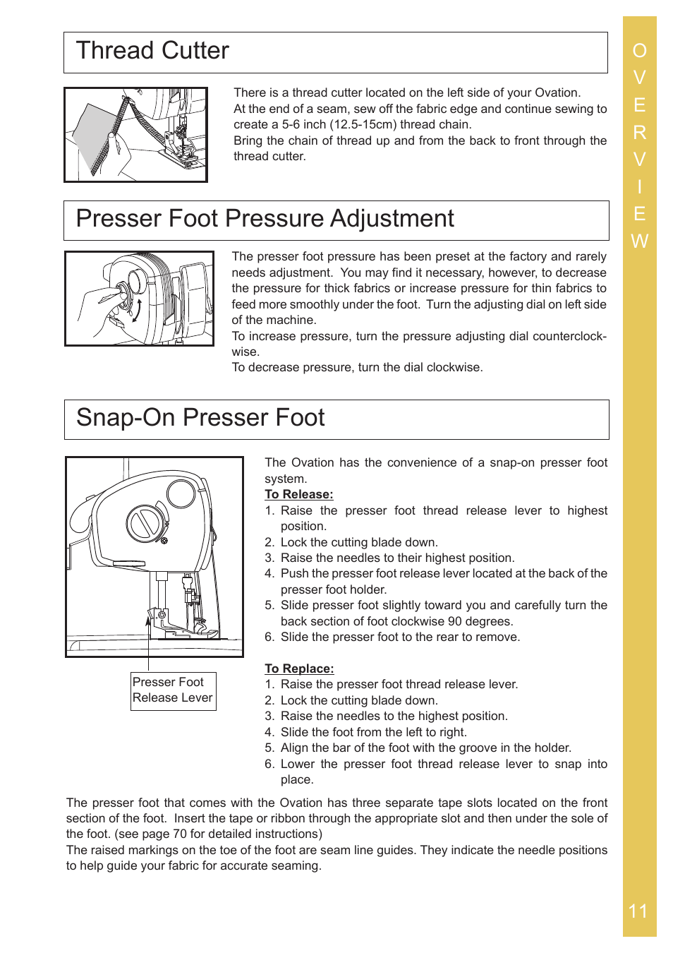 Baby Lock Ovation (BLES8) Instruction and Reference Guide User Manual | Page 13 / 92