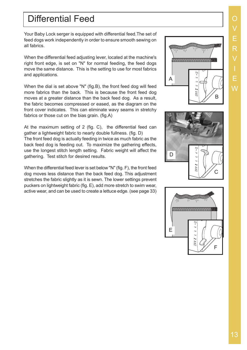 Differential feed | Baby Lock Ovation (BLES8) Instruction and Reference Guide User Manual | Page 15 / 92