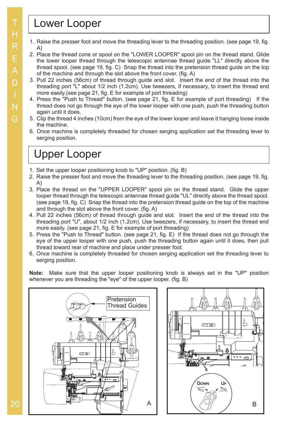 Lower looper, Upper looper | Baby Lock Ovation (BLES8) Instruction and Reference Guide User Manual | Page 22 / 92