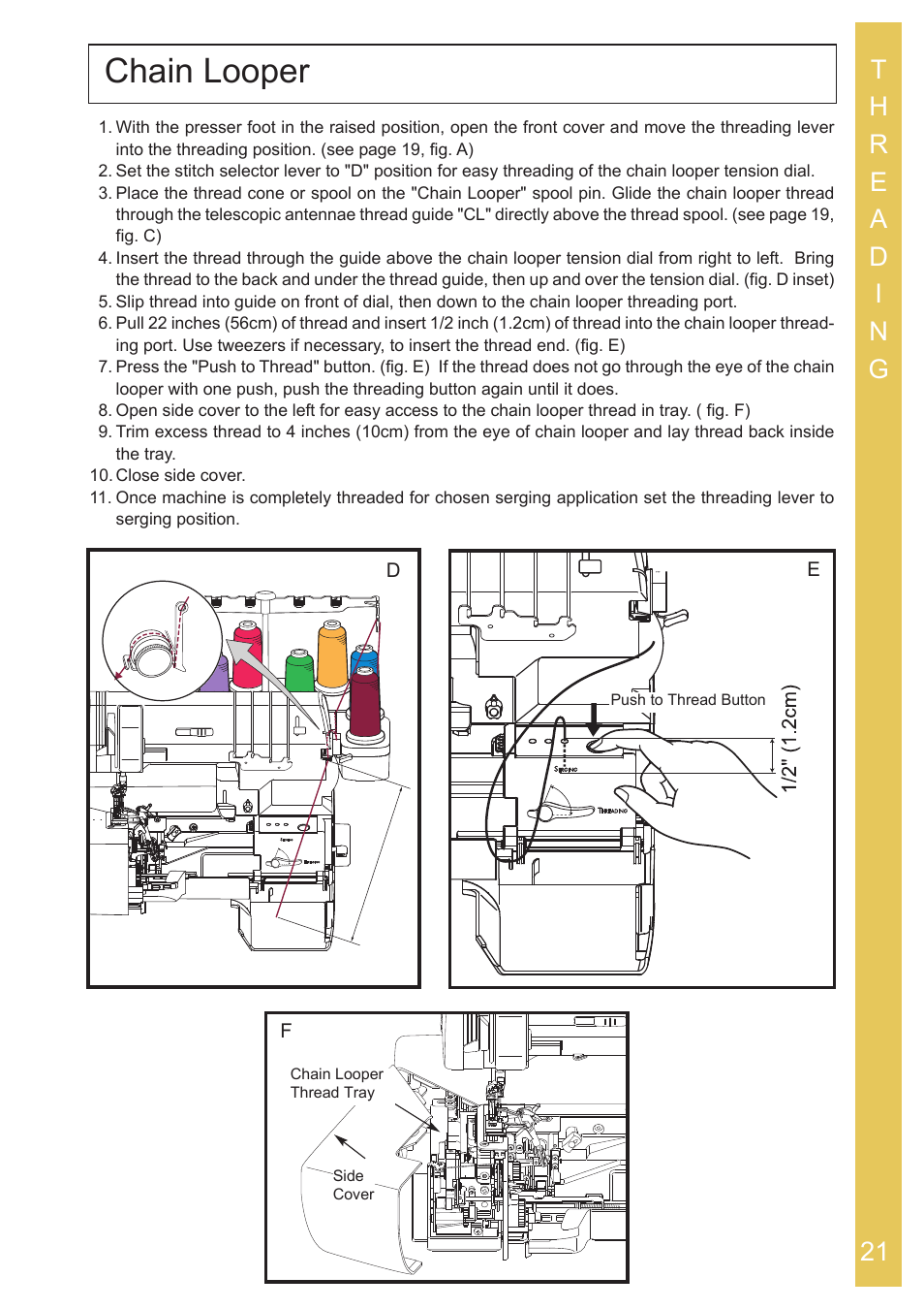 Chain looper | Baby Lock Ovation (BLES8) Instruction and Reference Guide User Manual | Page 23 / 92