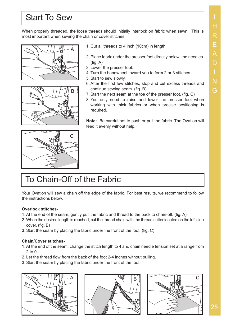 Start to sew | Baby Lock Ovation (BLES8) Instruction and Reference Guide User Manual | Page 27 / 92