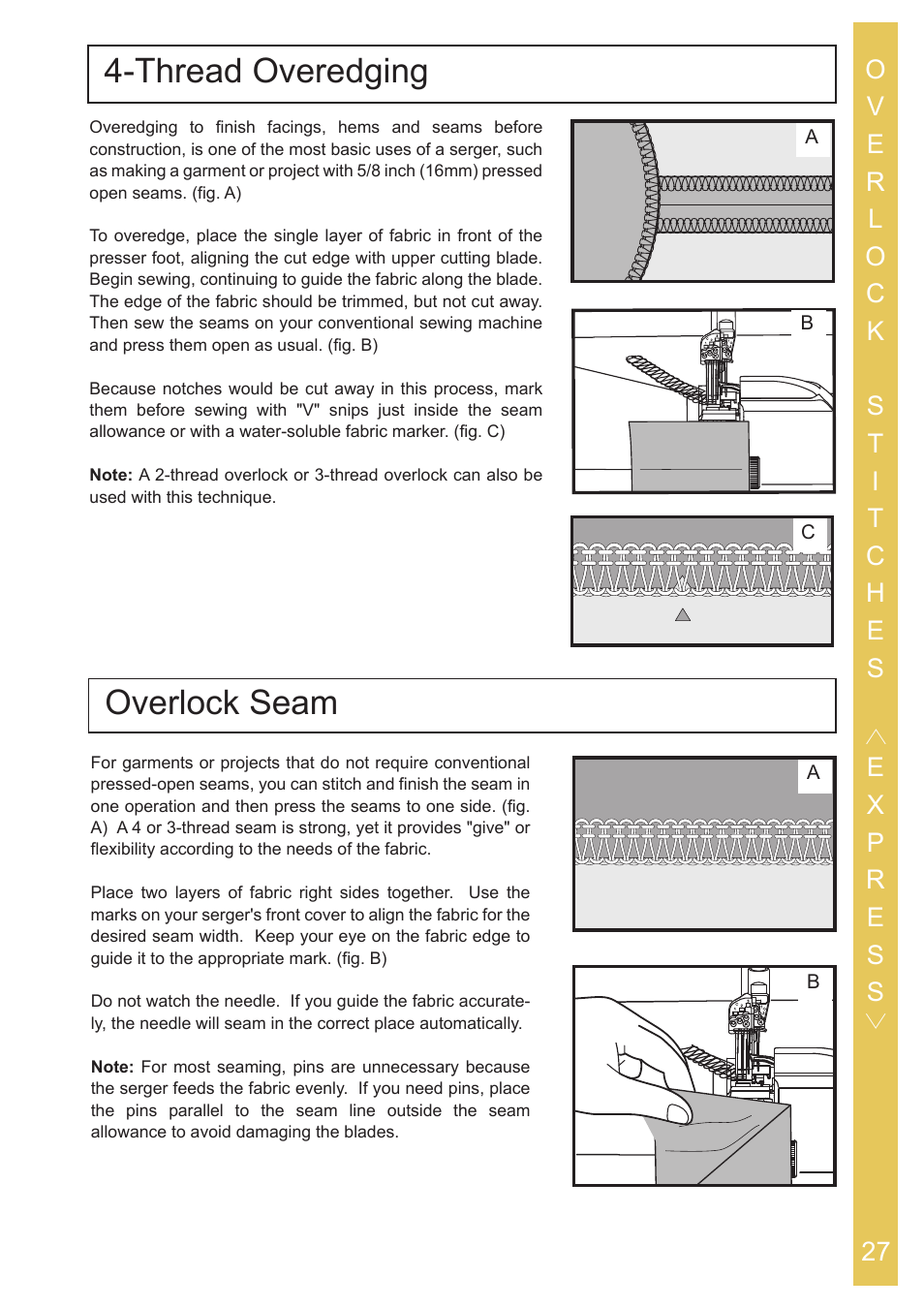 Thread overedging overlock seam | Baby Lock Ovation (BLES8) Instruction and Reference Guide User Manual | Page 29 / 92