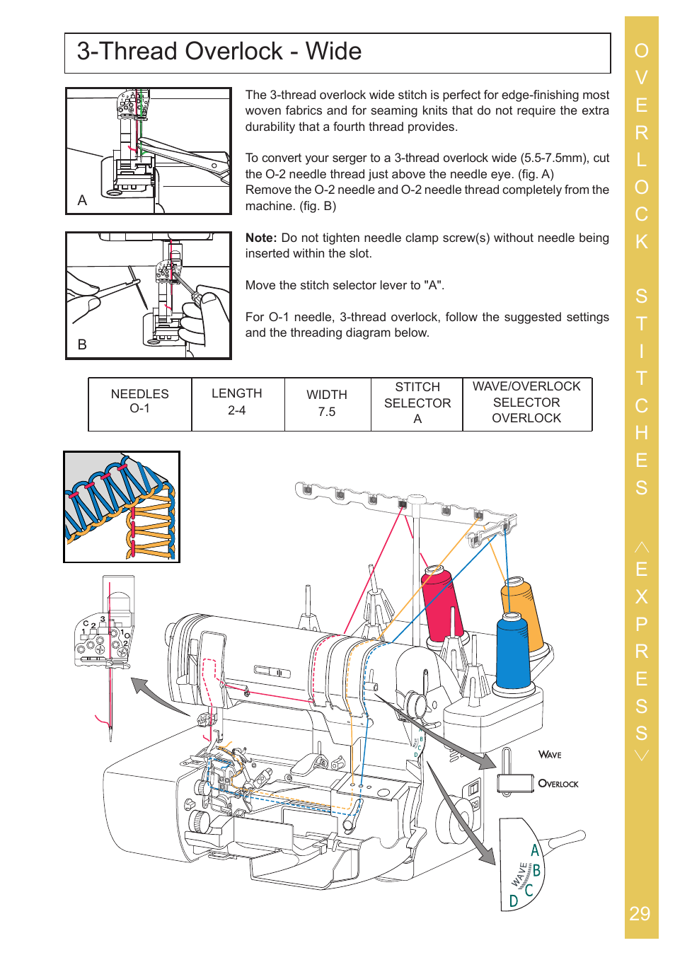 Thread overlock - wide | Baby Lock Ovation (BLES8) Instruction and Reference Guide User Manual | Page 31 / 92