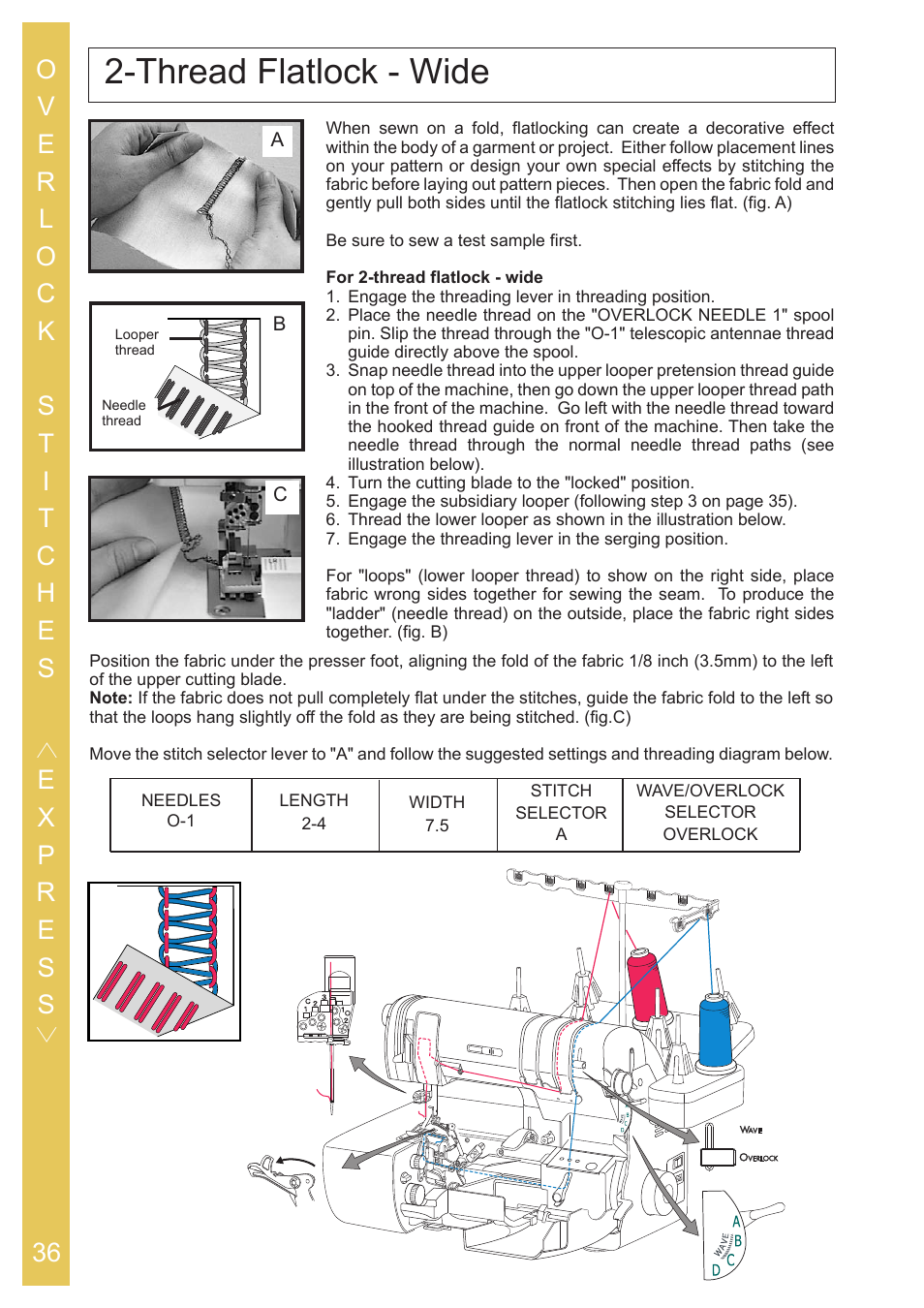 Thread flatlock - wide | Baby Lock Ovation (BLES8) Instruction and Reference Guide User Manual | Page 38 / 92