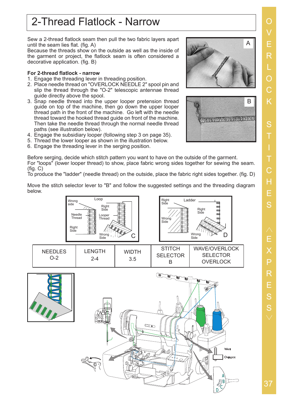 Thread flatlock - narrow | Baby Lock Ovation (BLES8) Instruction and Reference Guide User Manual | Page 39 / 92