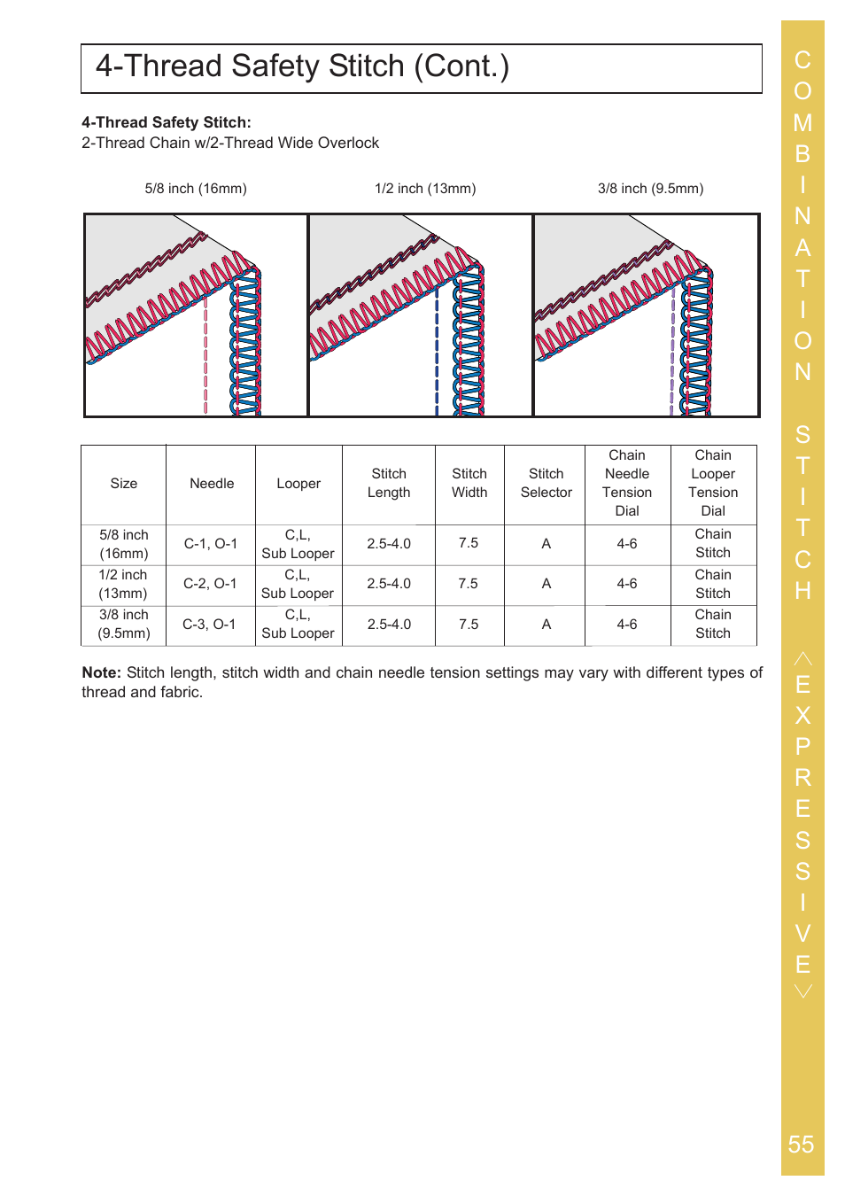 Thread safety stitch (cont.) | Baby Lock Ovation (BLES8) Instruction and Reference Guide User Manual | Page 57 / 92