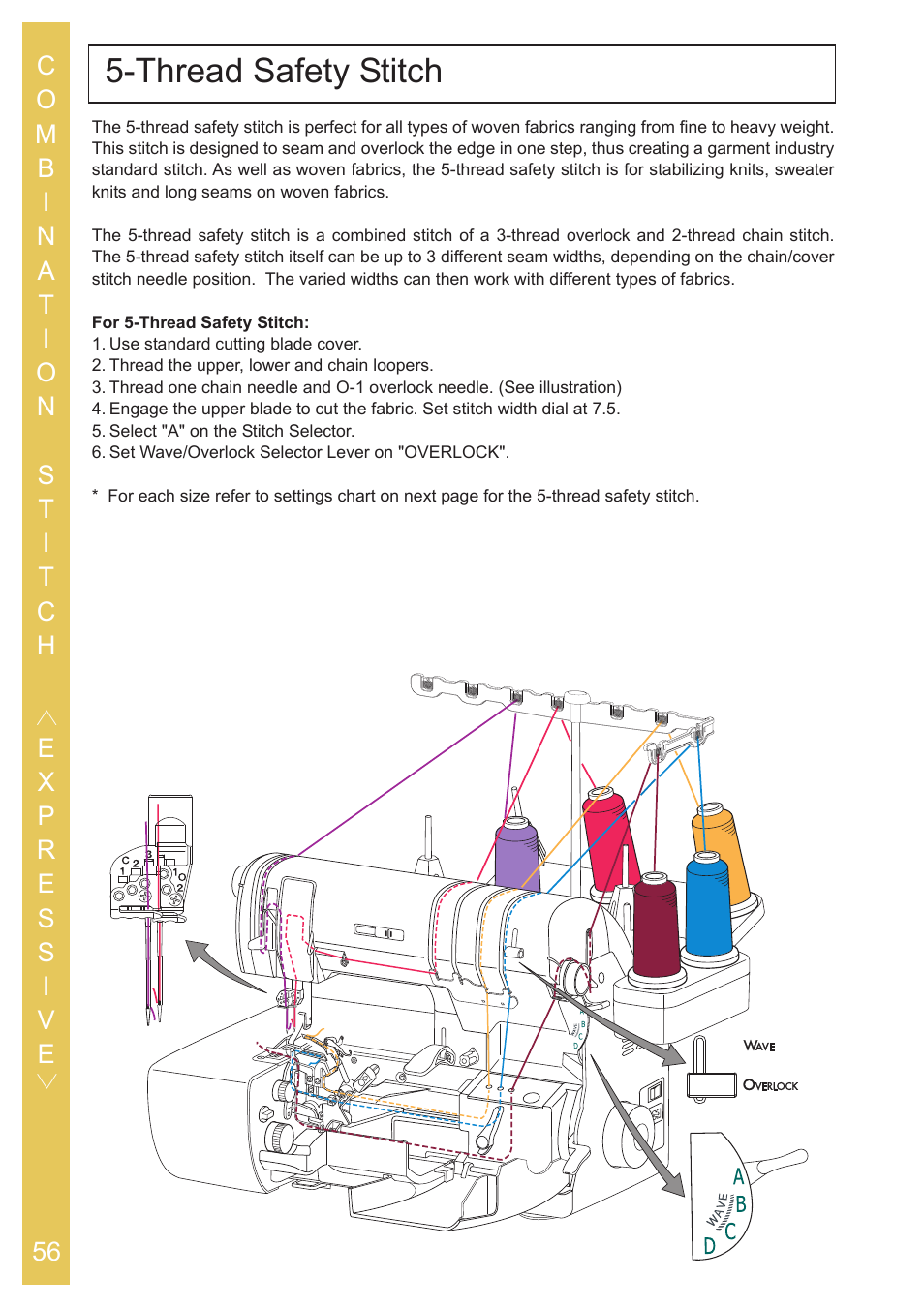 Thread safety stitch | Baby Lock Ovation (BLES8) Instruction and Reference Guide User Manual | Page 58 / 92