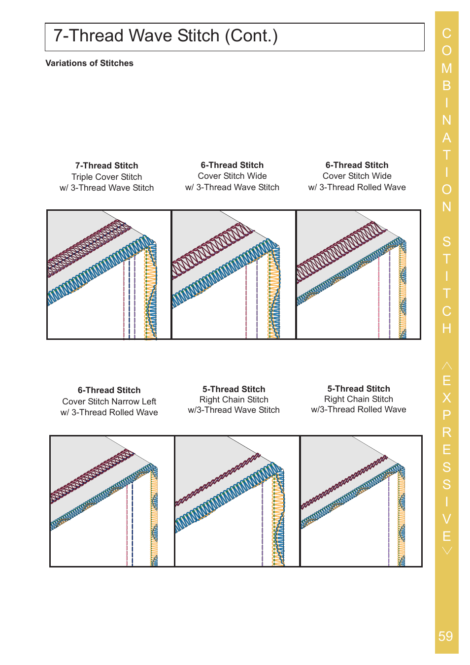 Thread wave stitch (cont.) | Baby Lock Ovation (BLES8) Instruction and Reference Guide User Manual | Page 61 / 92