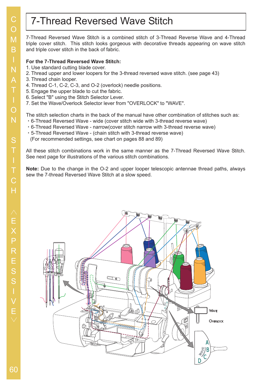 Thread reversed wave stitch | Baby Lock Ovation (BLES8) Instruction and Reference Guide User Manual | Page 62 / 92