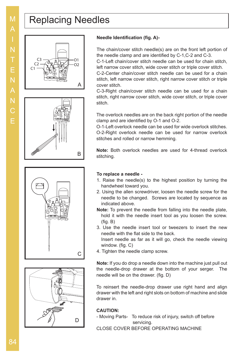 Replacing needles | Baby Lock Ovation (BLES8) Instruction and Reference Guide User Manual | Page 86 / 92