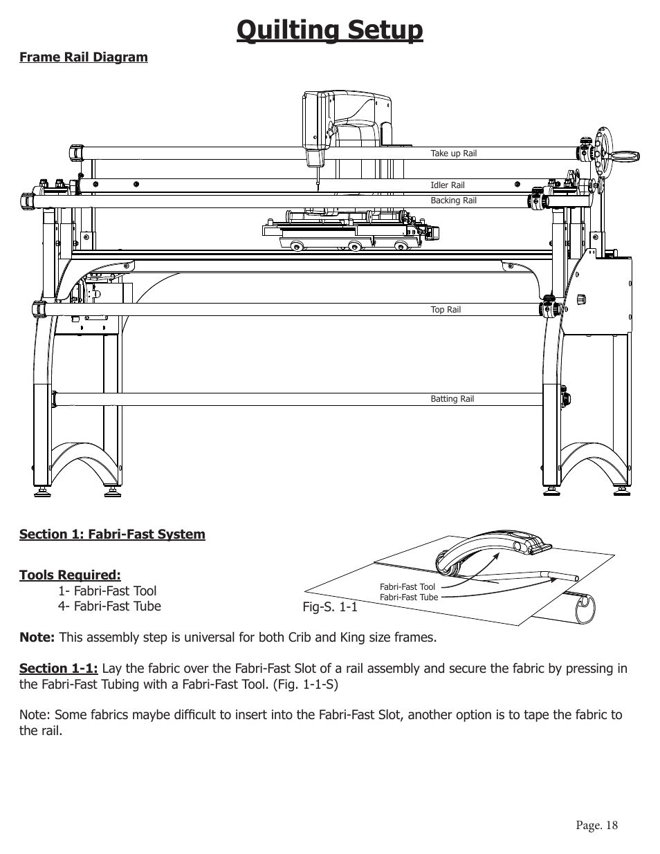 Quilting setup | Baby Lock Momentum Quilting Frame (BLQM) Instruction and Reference Guide User Manual | Page 19 / 24