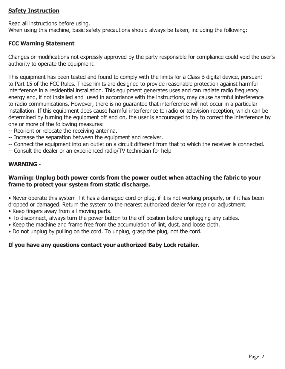 Baby Lock Momentum Quilting Frame (BLQM) Instruction and Reference Guide User Manual | Page 3 / 24