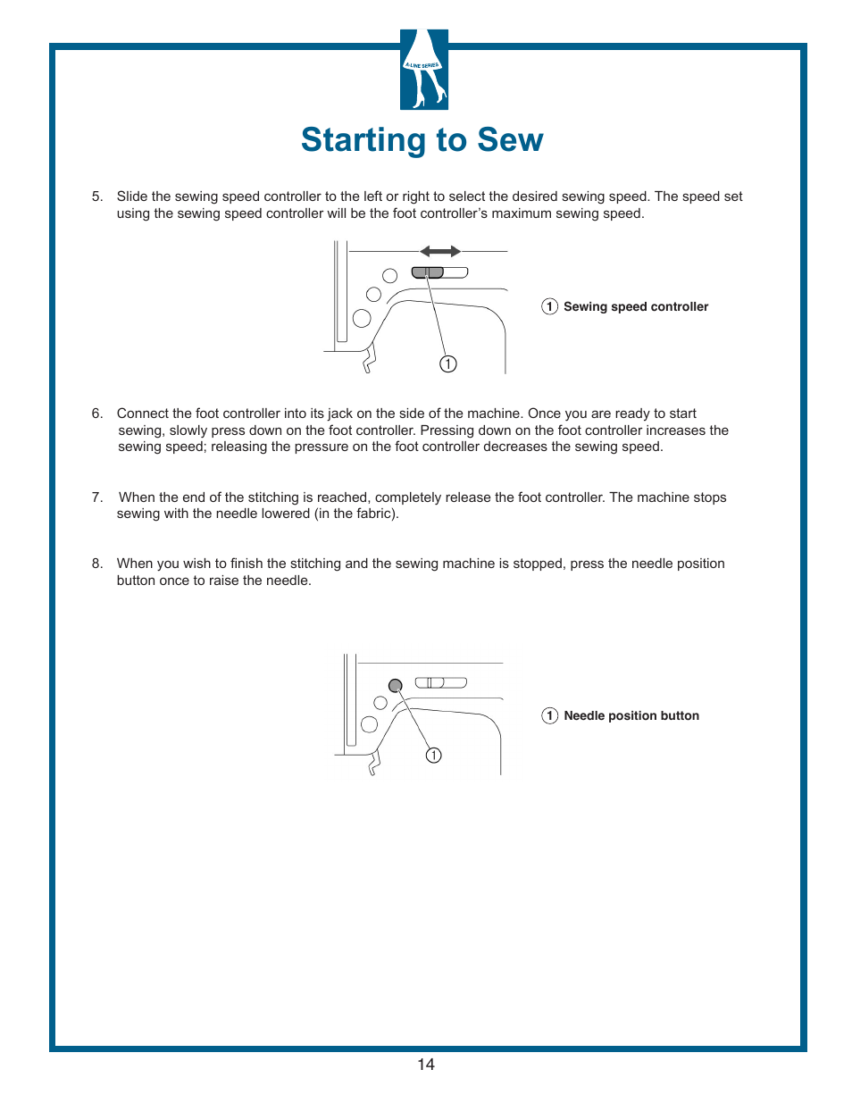 Starting to sew | Baby Lock Grace (Previous Model) (BL40A) Quick Reference Guide User Manual | Page 16 / 20