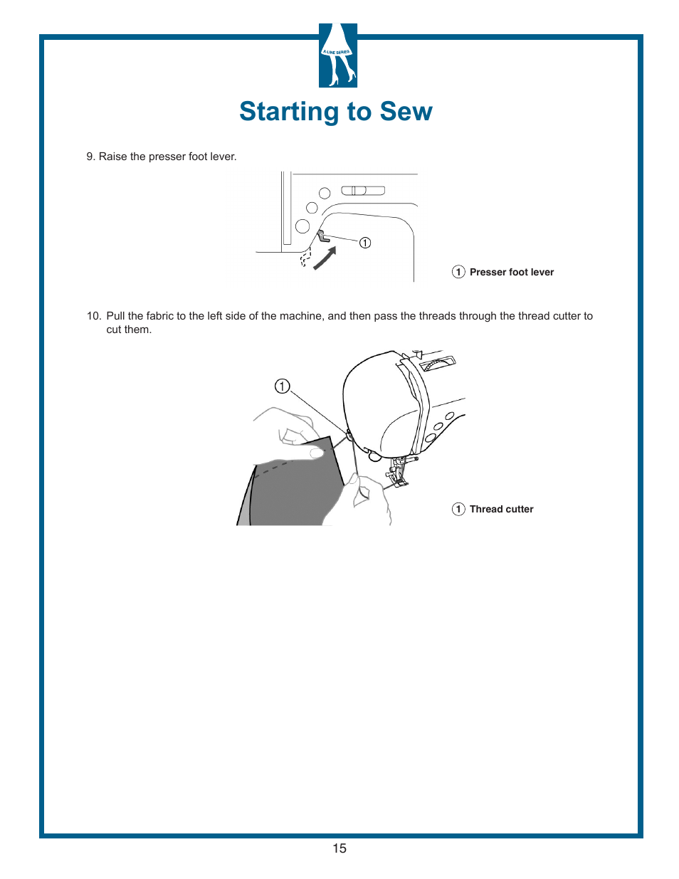 Starting to sew | Baby Lock Grace (Previous Model) (BL40A) Quick Reference Guide User Manual | Page 17 / 20