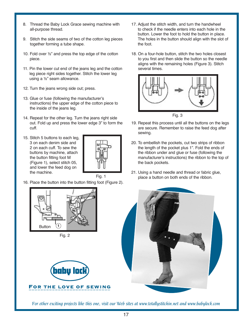 Baby Lock Grace (Previous Model) (BL40A) Quick Reference Guide User Manual | Page 19 / 20