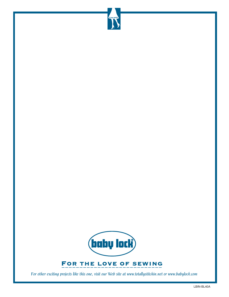 Baby Lock Grace (Previous Model) (BL40A) Quick Reference Guide User Manual | Page 20 / 20