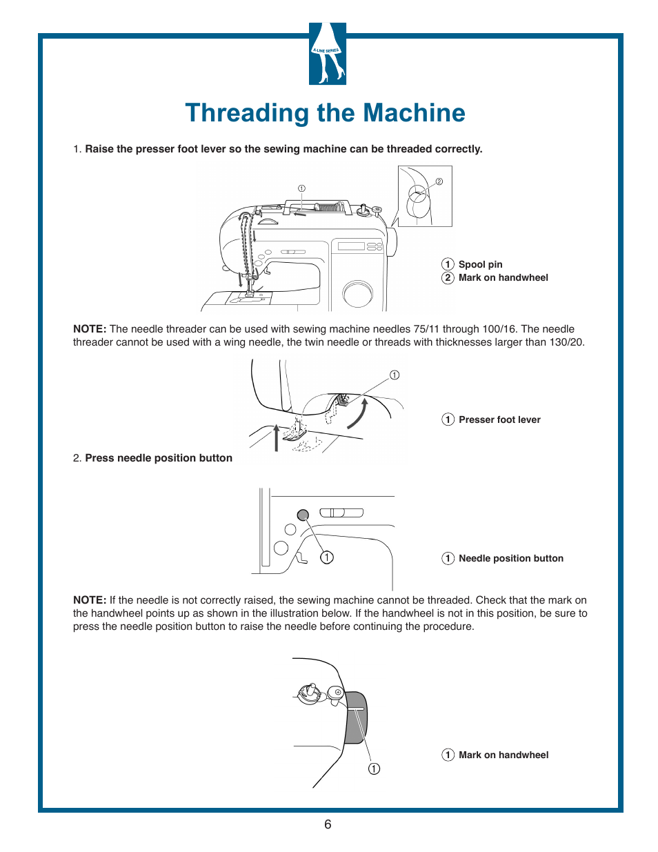 Threading the machine | Baby Lock Grace (Previous Model) (BL40A) Quick Reference Guide User Manual | Page 8 / 20