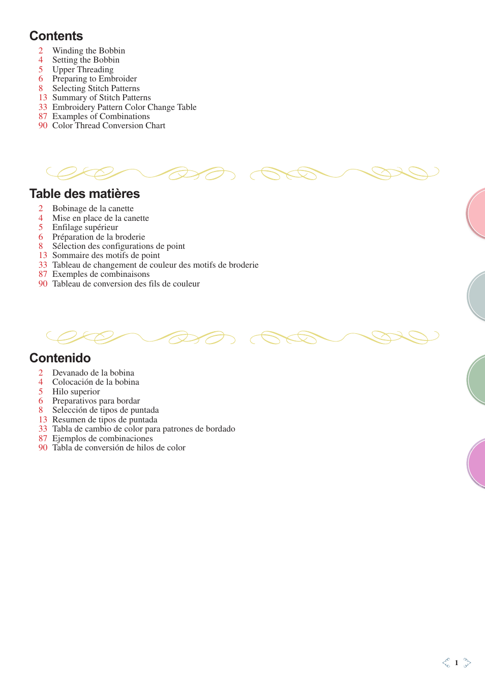 Baby Lock Ellisimo Gold 2 (BLSOG2) Quick Reference Guide User Manual | Page 3 / 96