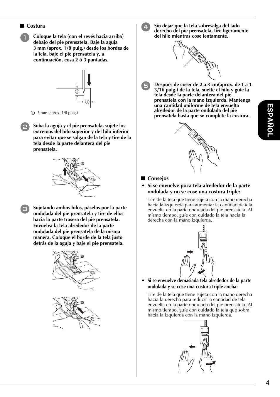 4español | Baby Lock Ellisimo Gold 2 (BLSOG2) Instruction and Reference Guide Addendum User Manual | Page 15 / 32