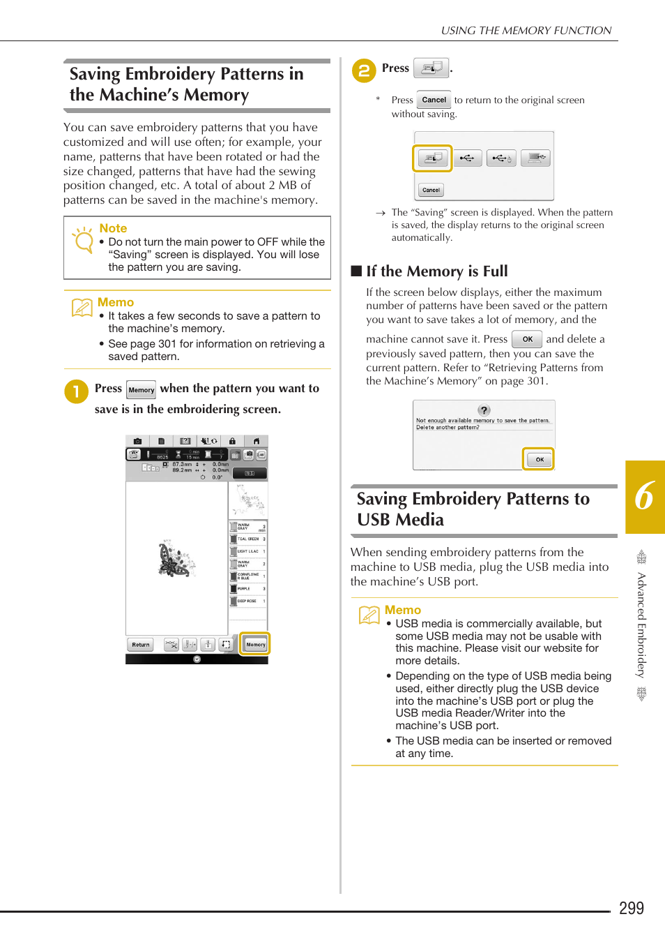 Saving embroidery patterns to usb media | Baby Lock Destiny (BLDY) Instruction & Reference Guide-Part2 User Manual | Page 106 / 225