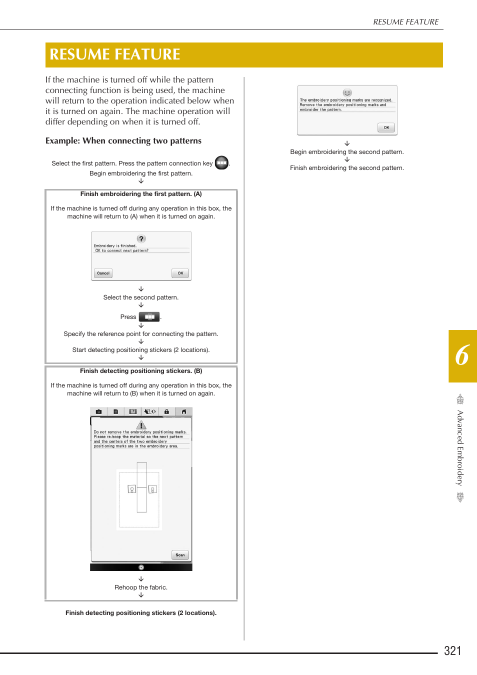 Resume feature | Baby Lock Destiny (BLDY) Instruction & Reference Guide-Part2 User Manual | Page 128 / 225