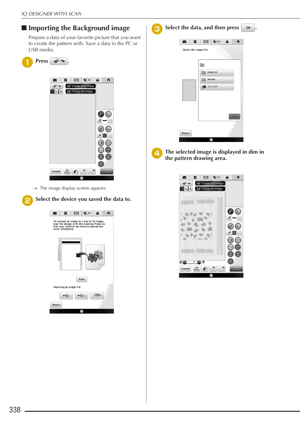 Importing the background image | Baby Lock Destiny (BLDY) Instruction & Reference Guide-Part2 User Manual | Page 145 / 225